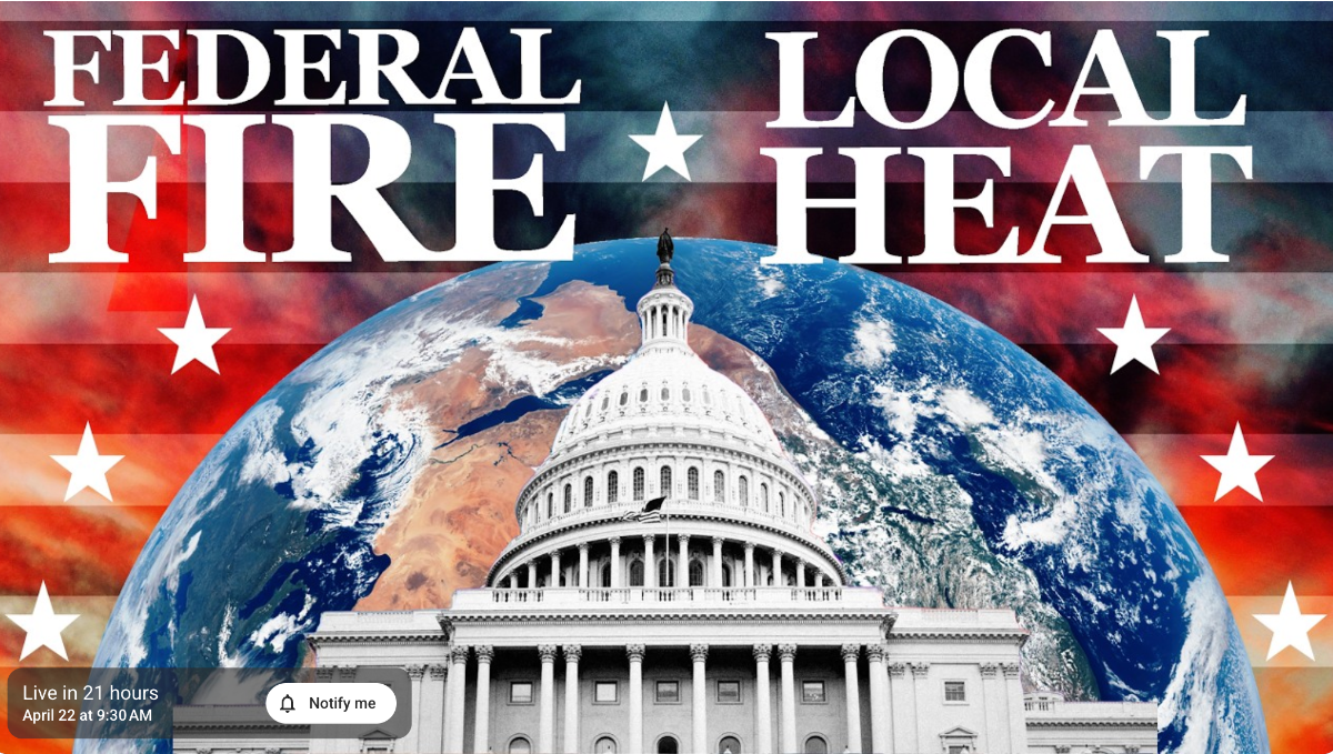 Image of the top hemisphere of the Earth with U.S. Capital Building in the foreground.