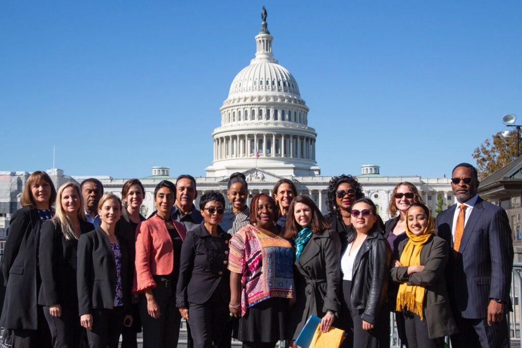 Group standing in front of the U.S. Capital Building during Advocacy Day in Washington, DC